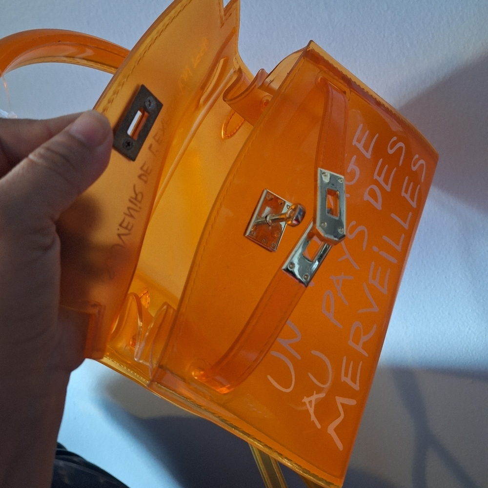 Orange Letter Jelly Purse Cute Clear Bag PVC Cross-body Handbags - Picture 8 of 10